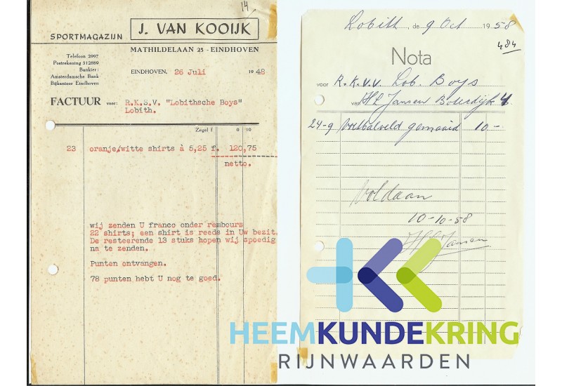 Nota 2 x L.Boys 1958